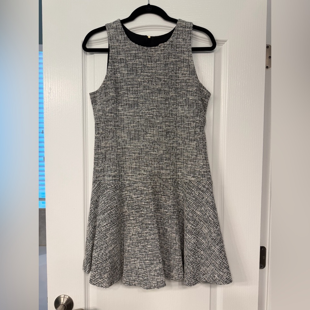 Banana Republic Black & White Tweed Mini Dress | Drop Waist | Lined | Size 10P